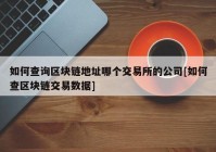 如何查询区块链地址哪个交易所的公司[如何查区块链交易数据]